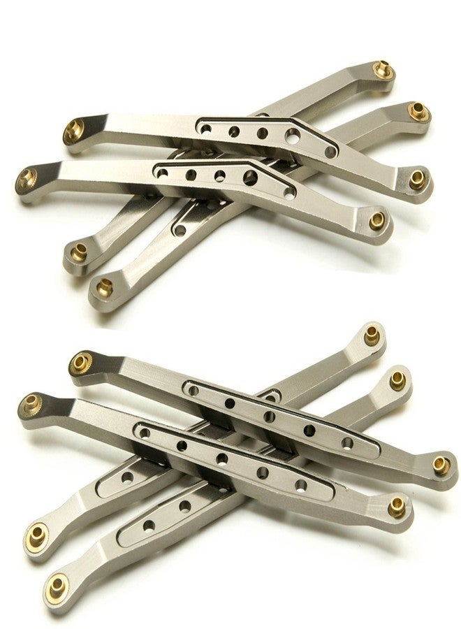 QUE-T 8 Pcs Aluminum Linkage Rod Arm Set/Upper and Lower Suspension Links Set of 8 for 1/10 Axial Wraith 90018 RC Truck (Titanium, Type A) - Image 2